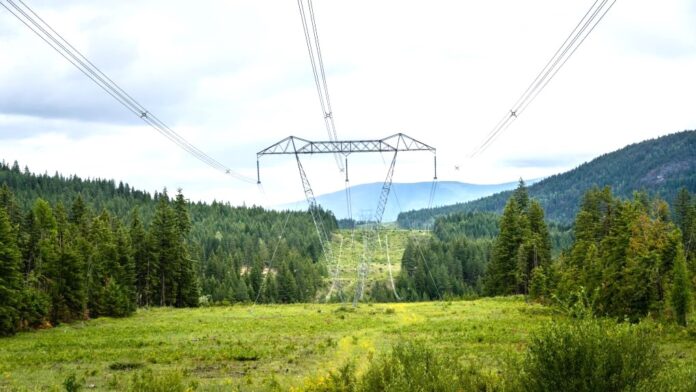 FILE - Power line in B.C.